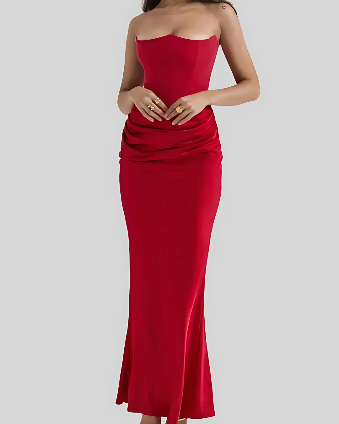 Brooklyn | Vestido largo elegante drapeado para mujer, ideal para invitadas de boda