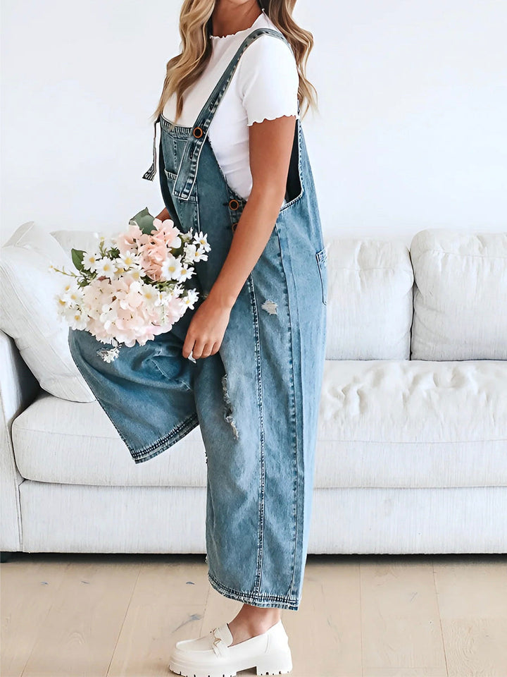 Riley | Løse, slitte denim-smekker for kvinner