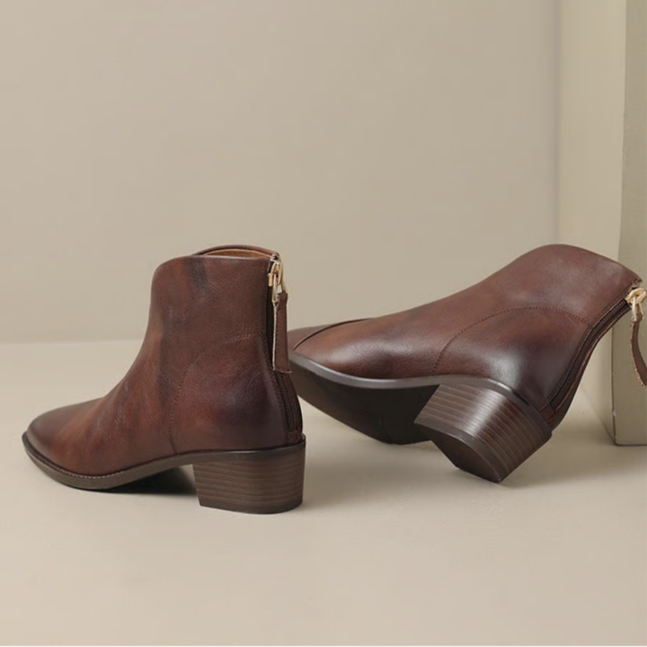 Women's Low-Heel Ankle Boots-MODAUTLET