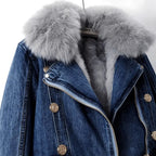 Urban Elegance Denim & Fur Jacket
