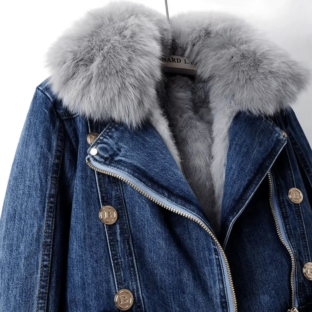 Urban Elegance Denim & Fur Jacket