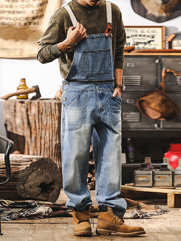 Men's Classic Denim Work Overalls