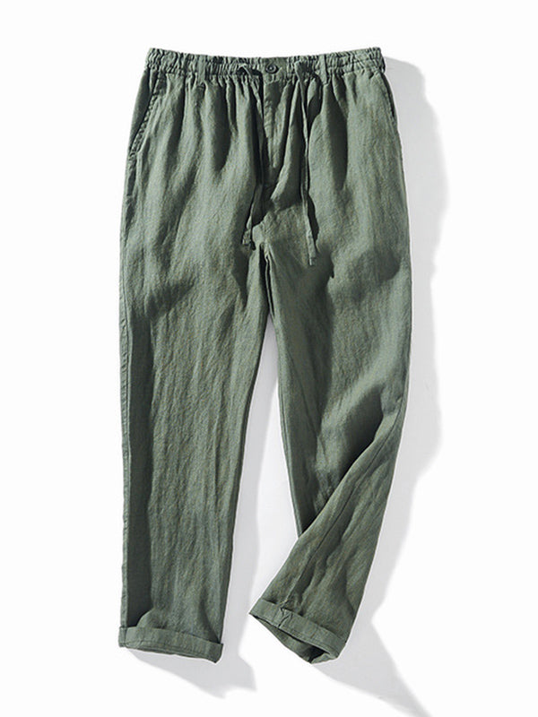Men's Lightweight Linen Drawstring Pants