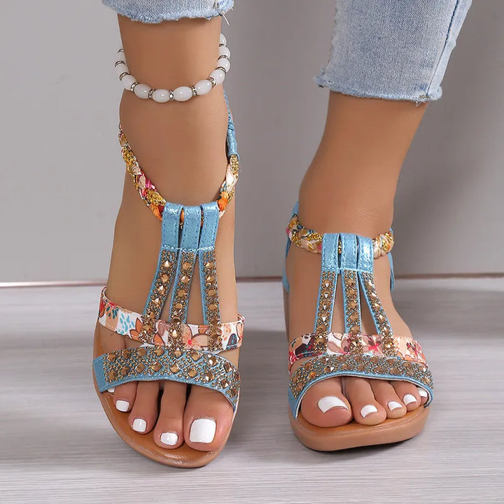 Women's Crystal Orthopedic Sandals with Handmade Details-MODAUTLET