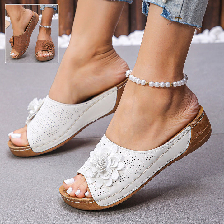 Women's Retro Floral Wedge Sandals for All-Day Comfort-MODAUTLET
