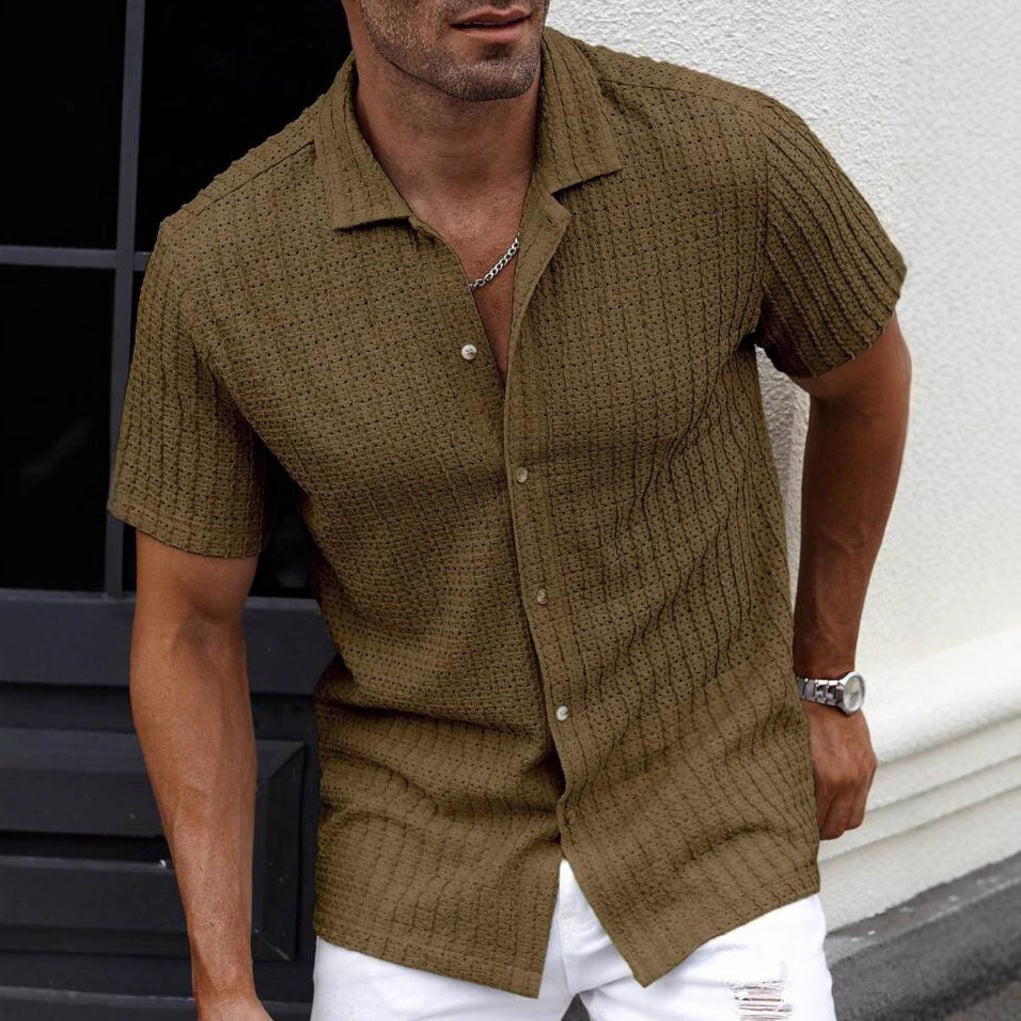 Men's Slim Fit Short Sleeve Casual Shirt For Everyday Wear-MODAUTLET