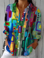 Women's Vibrant Geometric Shirt Multicolor