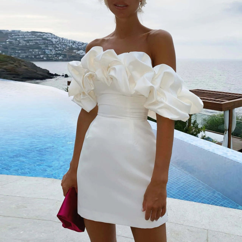 Ella | Women's Ruffle Mini Dress for Wedding Guests