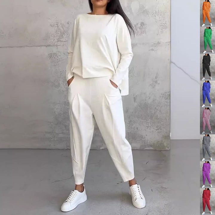 Women's Irregular Long-Sleeve Top & Harem Pants Set-MODAUTLET