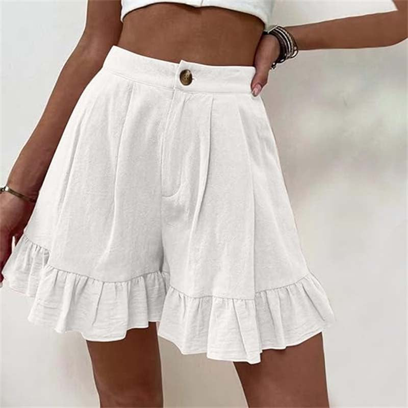 Women's Breezy Ruffle Hem Shorts-MODAUTLET