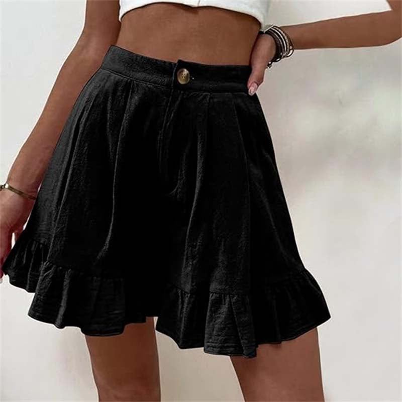 Women's Breezy Ruffle Hem Shorts-MODAUTLET
