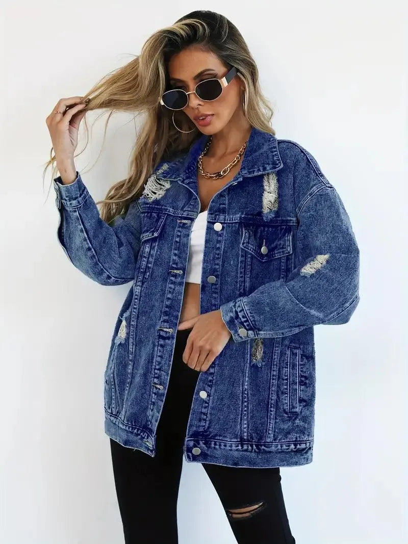 Oversized Denim Jacket Women – Olivia Trendy Jacket