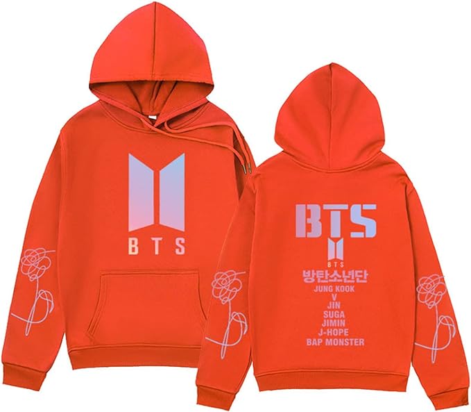 Unisex Kpop Concert Hoodie Casual Wear And Cosplay Pride Orange