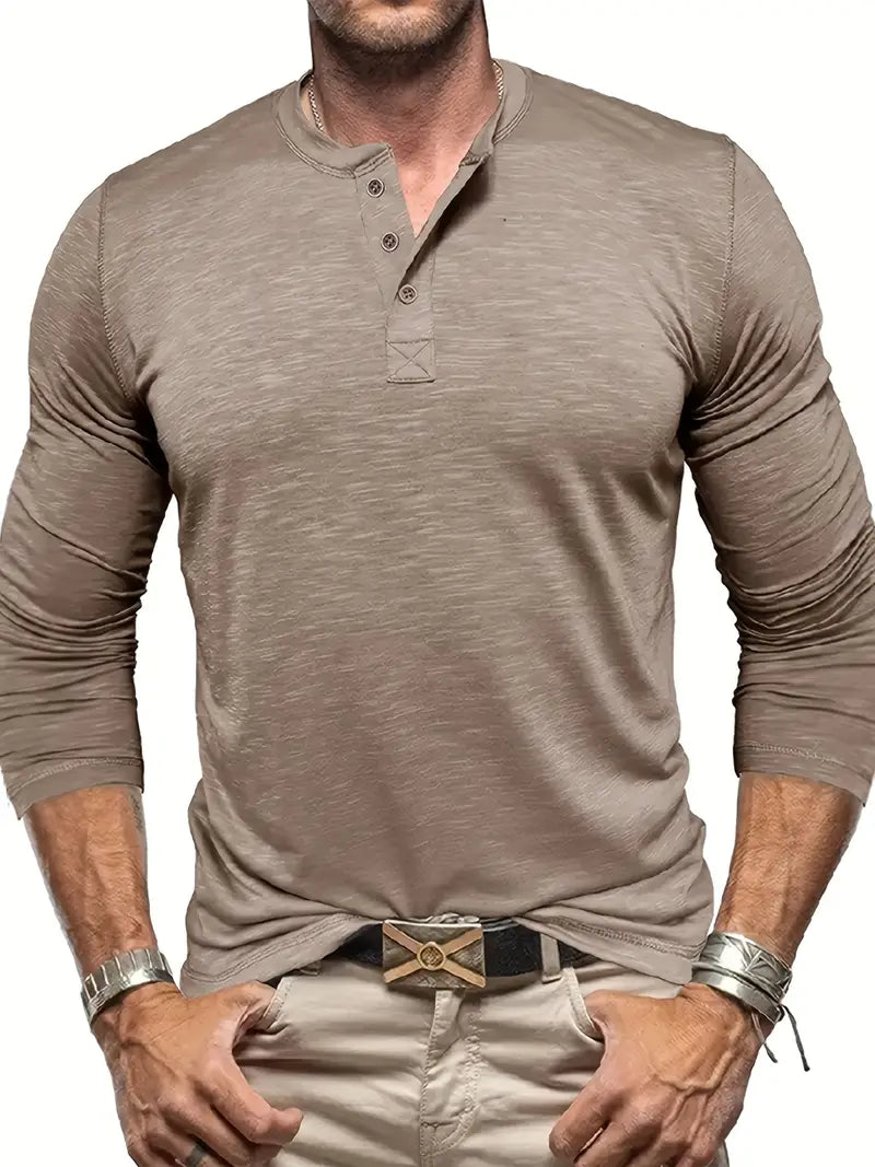Men's Supreme Fit Henley Shirt-MODAUTLET