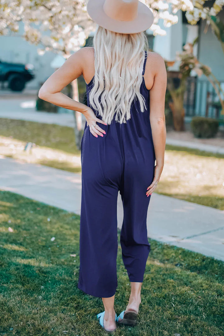 Women's Spaghetti Strap Wide Leg Fashion Jumpsuit