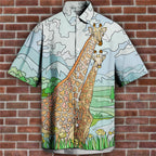 Men's 3D Printed Short Sleeve Lapel Shirt S95342612