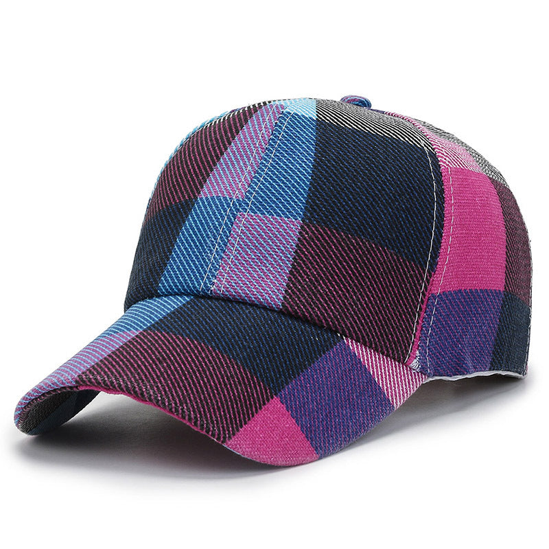 Outdoor Plaid Print Baseball Hat for Men and Women