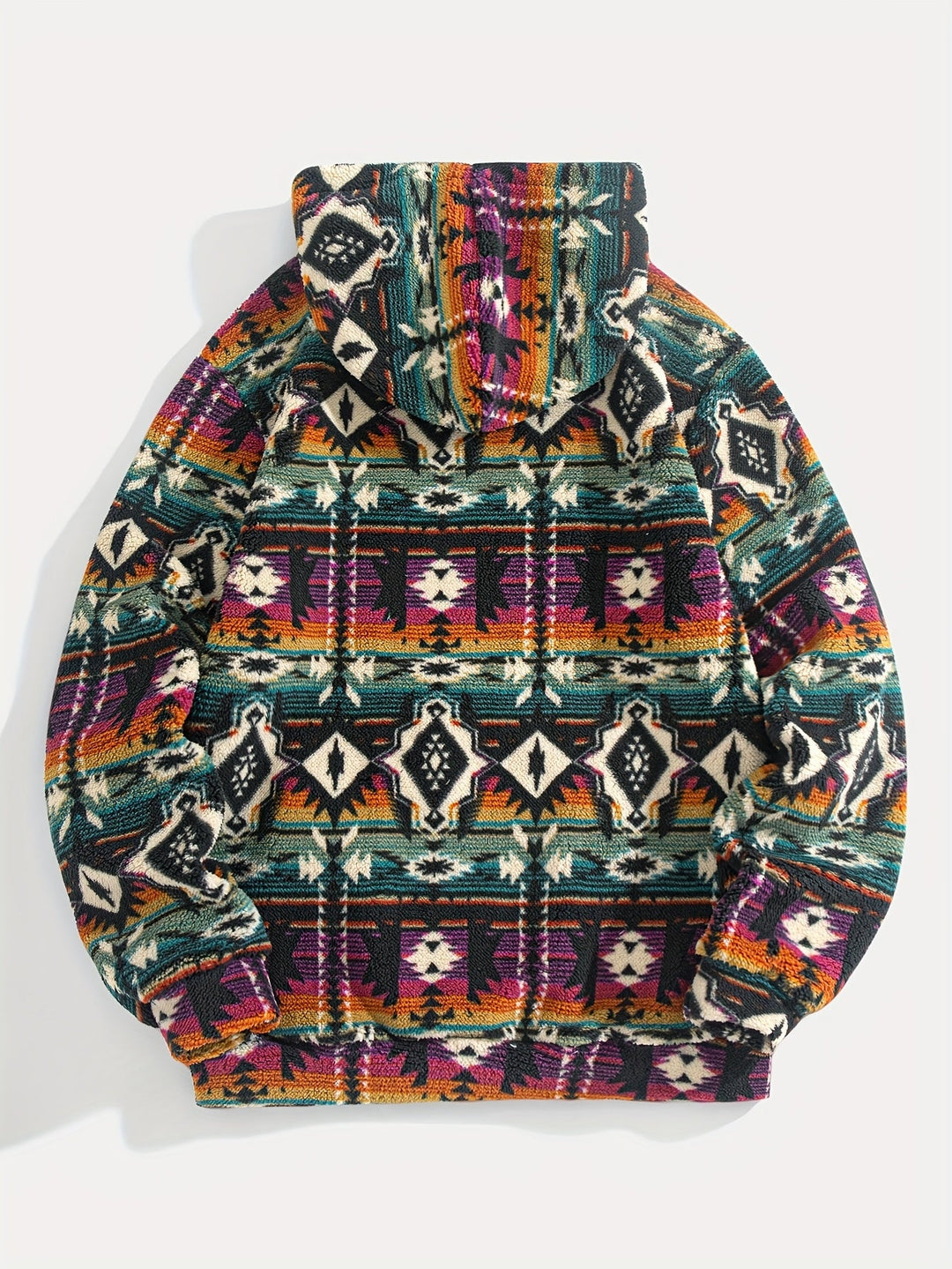 Men's Patterned Plush Hoodie