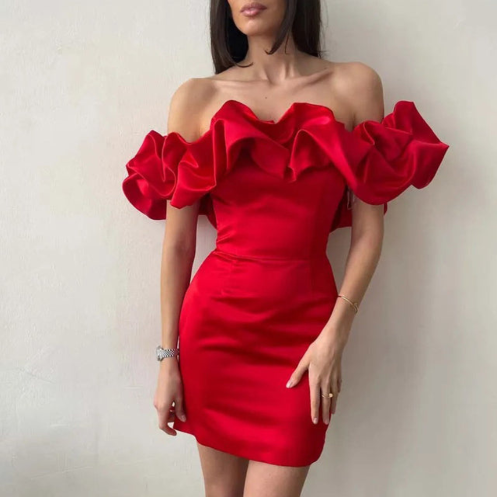 Ella | Women's Ruffle Mini Dress for Wedding Guests
