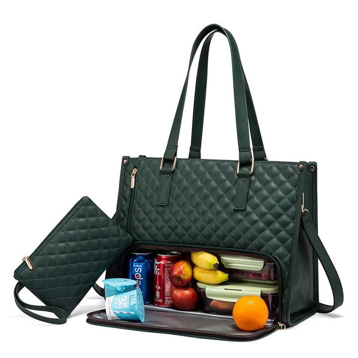 2 In 1 Lunch Tote Bag For Work And Laptop Insulated Carrier-MODAUTLET
