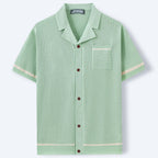Breathable Mesh Polo Shirt With Cuban Collar For Summer