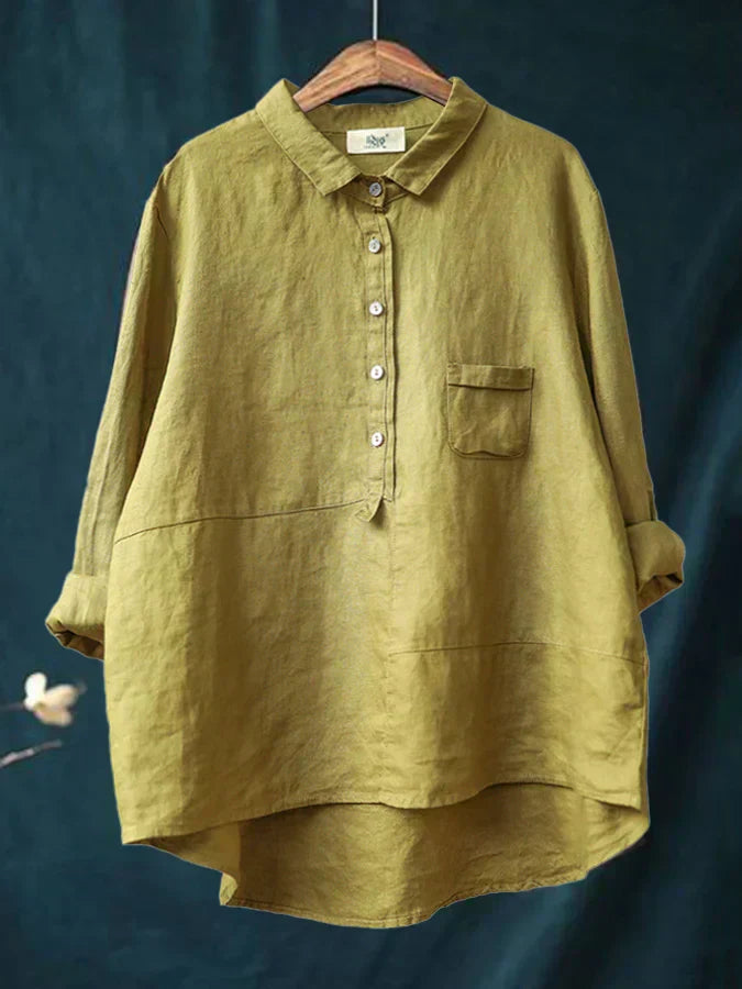 Women's French Vintage Blouse Yellow