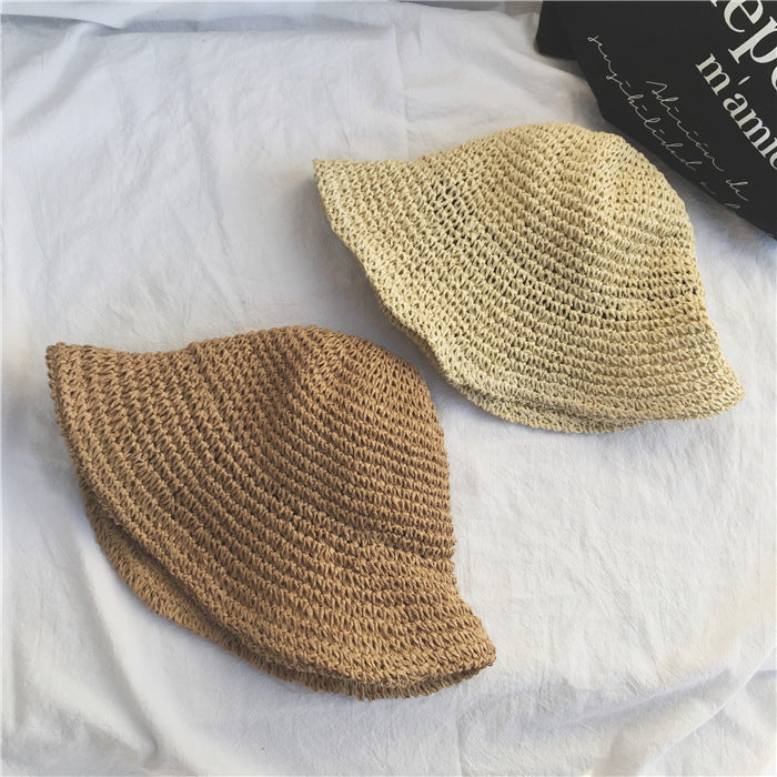 Chapeau pliable avec protection solaire et paille pour femmes - Accessoire d'été pour la plage