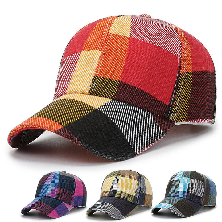 Outdoor Plaid Print Baseball Hat for Men and Women