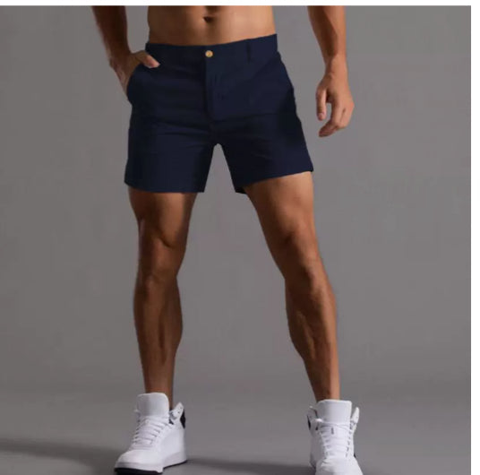 Men's Linen Shorts With Pockets For Summer Comfort All Day Navy Blue