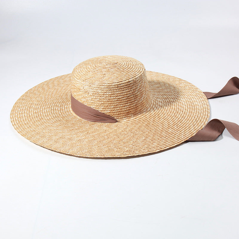 Sombrero de paja con ala ancha y estilo para mujer - Accesorio perfecto para vacaciones de verano