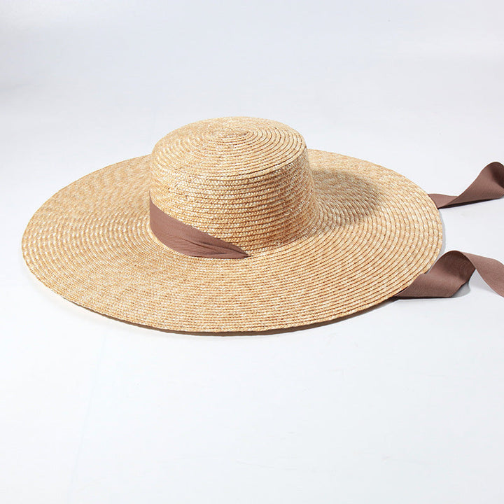 Sombrero de paja con ala ancha y estilo para mujer - Accesorio perfecto para vacaciones de verano