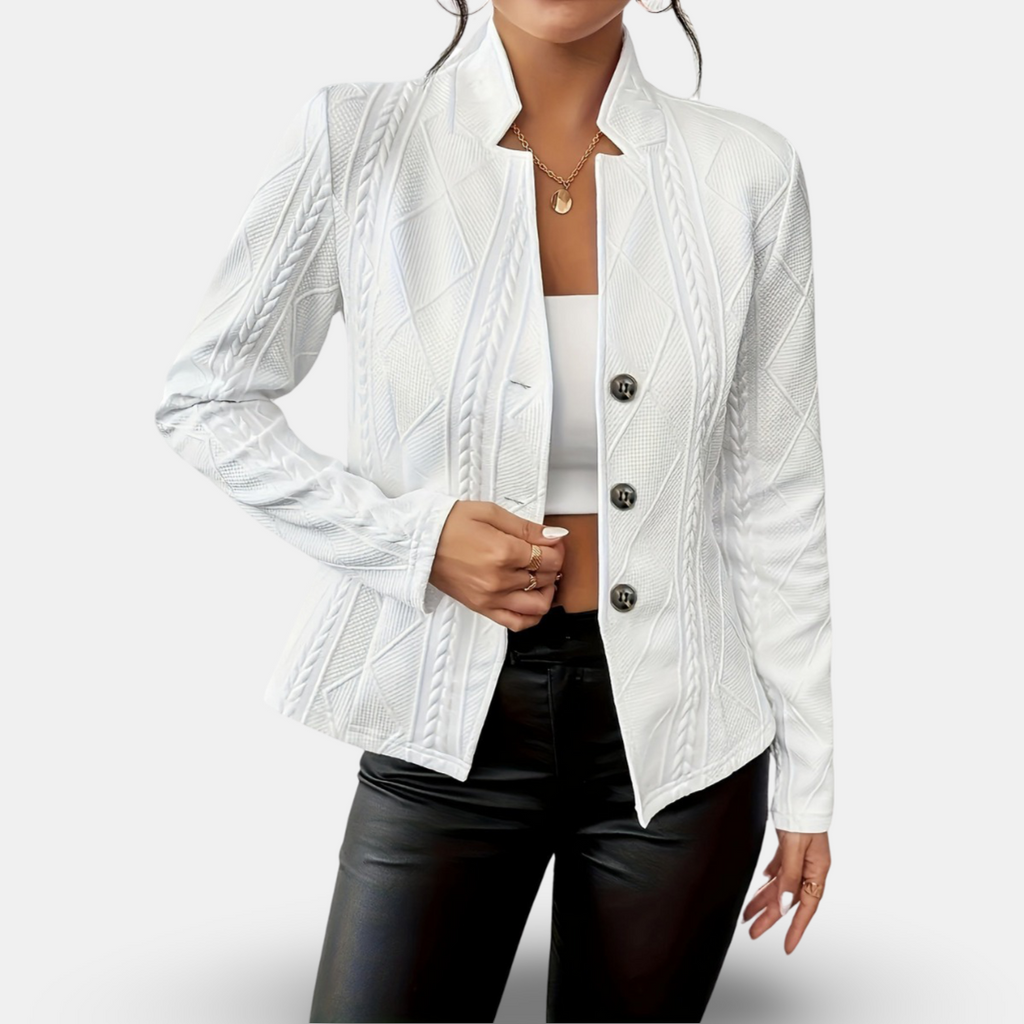 Stylish Tailored Cardigan for Women - Flattering Fit White