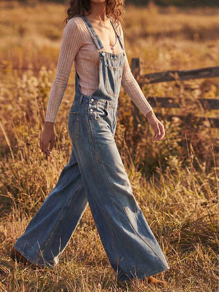 Emily | Denimkjeledress med vide ben for kvinner
