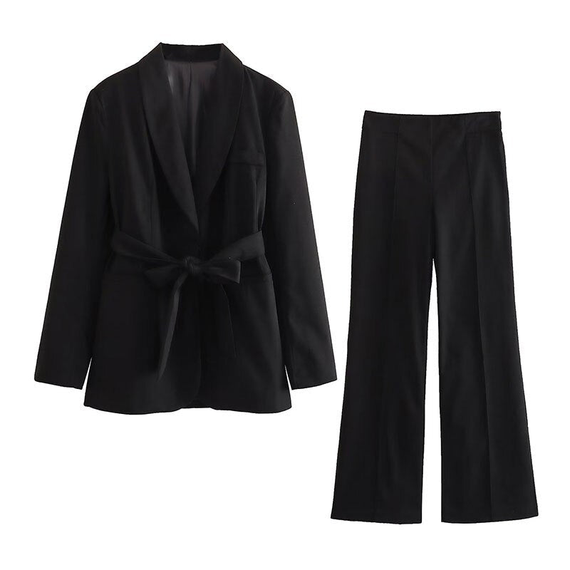 Women's Elegant Two-Piece Suit Black
