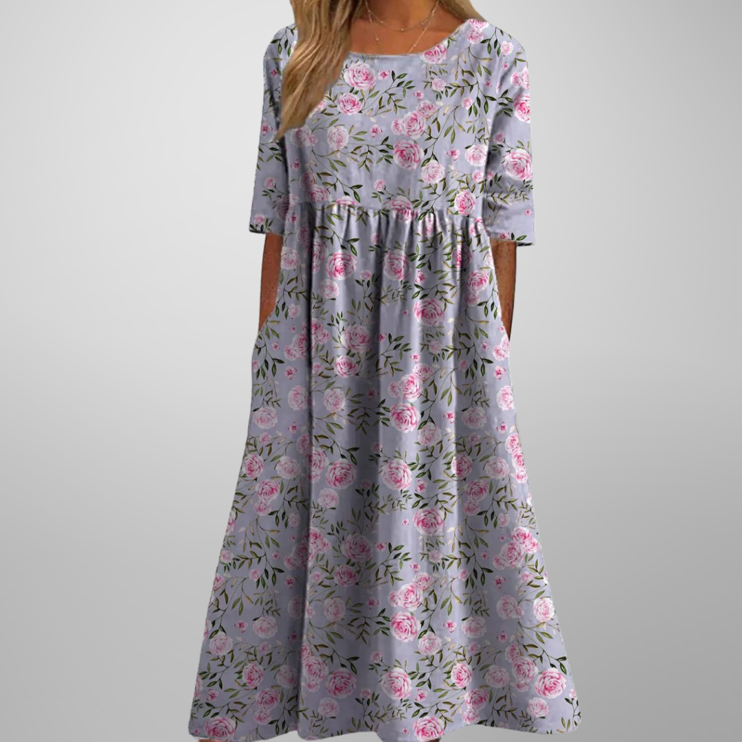 Robe midi fleurie décontractée pour femme