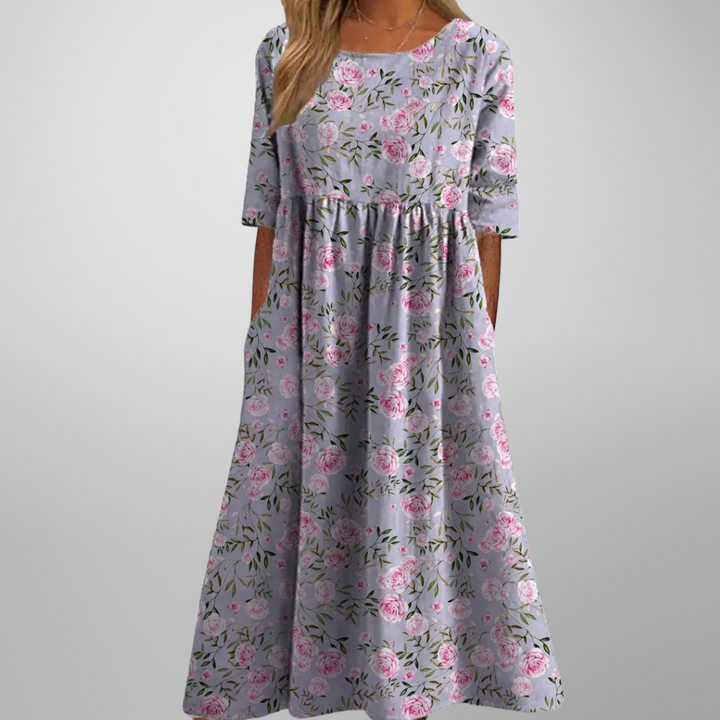 Robe midi fleurie décontractée pour femme