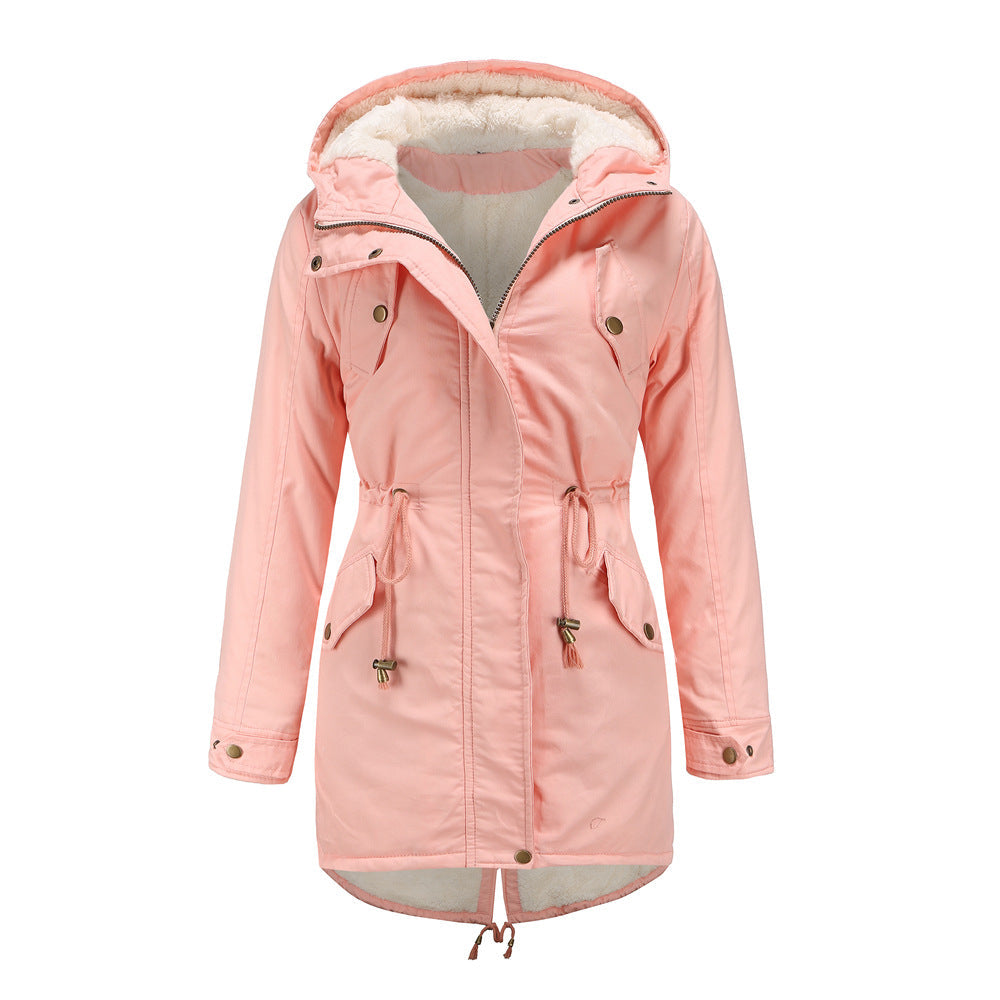 Insulated Fleece-Lined Winter Parka Jacket Pink