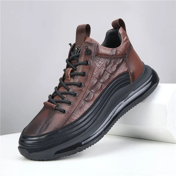 Men's Air Cushion Leather Sneakers-MODAUTLET