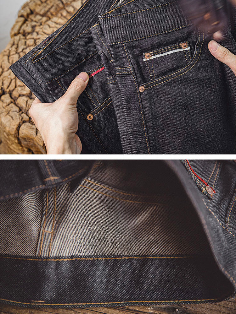 Men's Retro Style Raw Denim Jeans