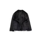 Faux Fur Jacket for Women Black