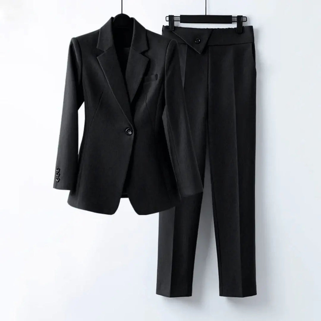 Prestige Blazer Set for Elegant Style Pearl Black