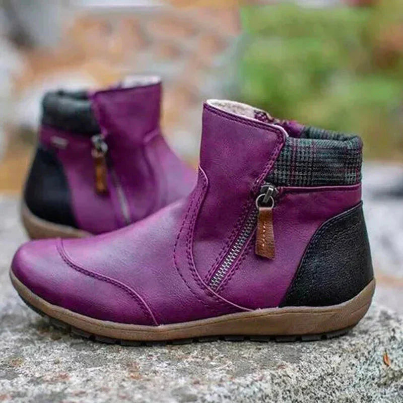 Premium Zipper Orthopedic Waterproof Boots Purple