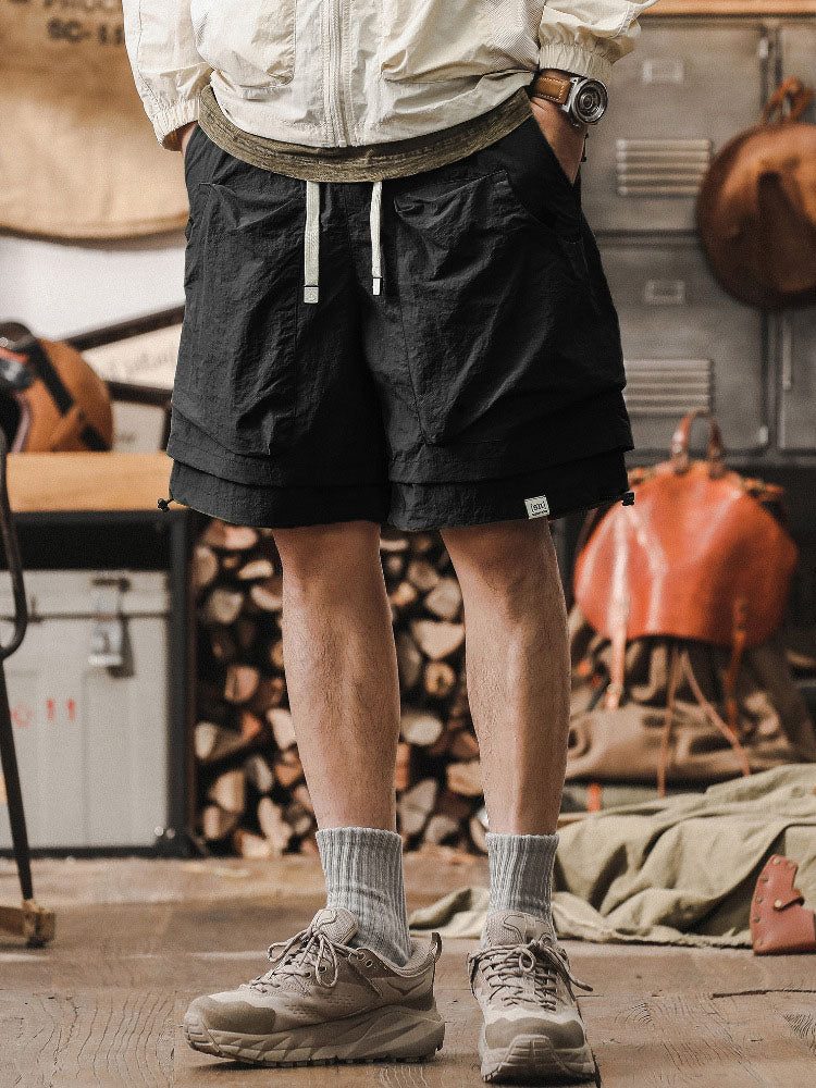 Hurtigtørrende udendørs cargoshorts til mænd – dobbeltlagsdesign