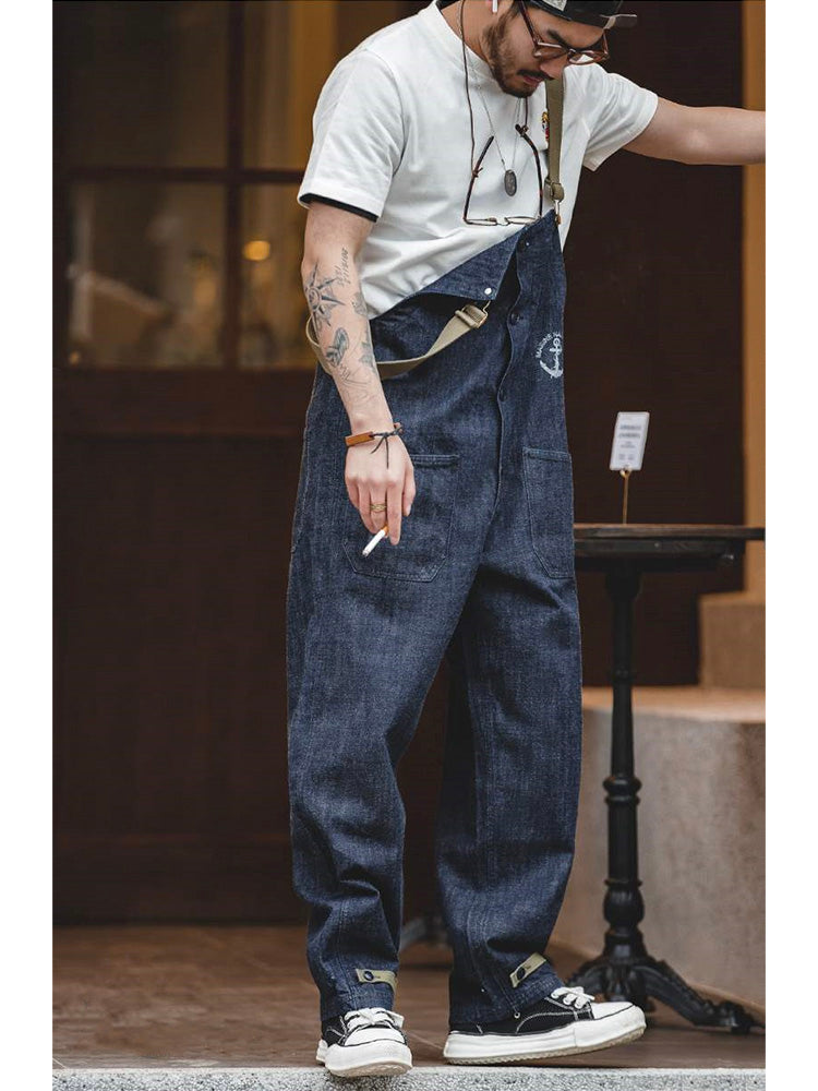 Men's Retro Navy Deck Overalls