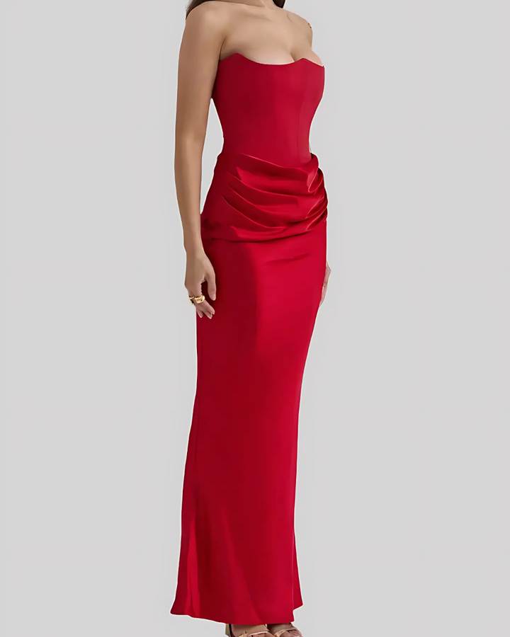 Brooklyn | Vestido largo elegante drapeado para mujer, ideal para invitadas de boda