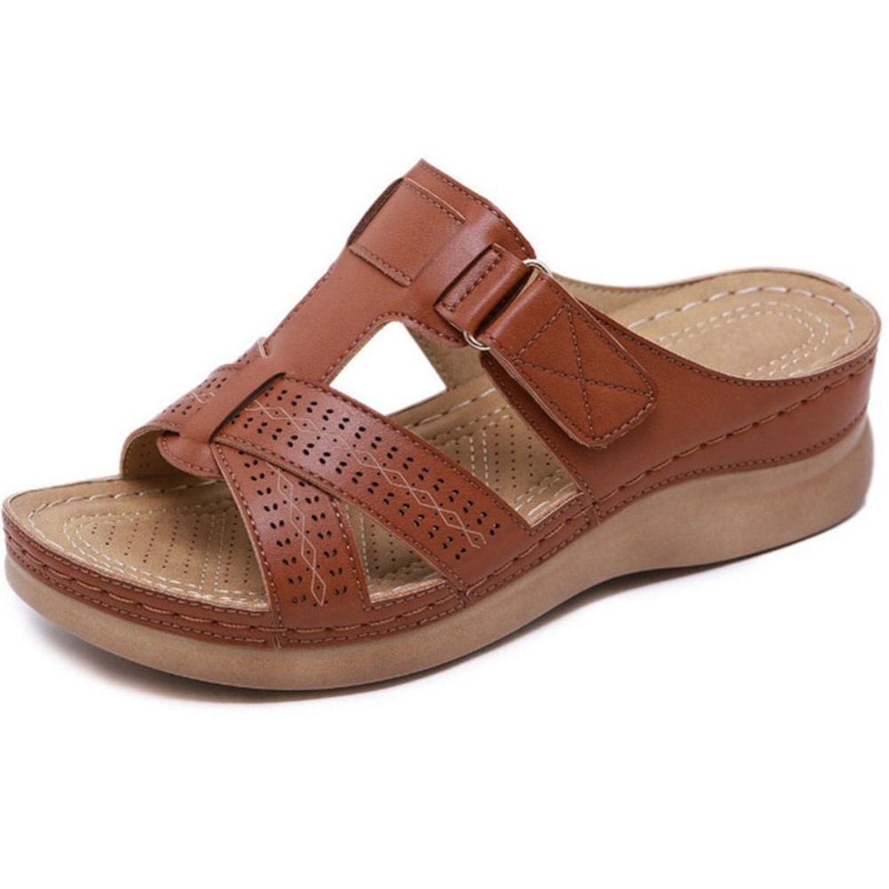 Women's Orthopedic Leather Sandals with Arch Support and Comfort-MODAUTLET