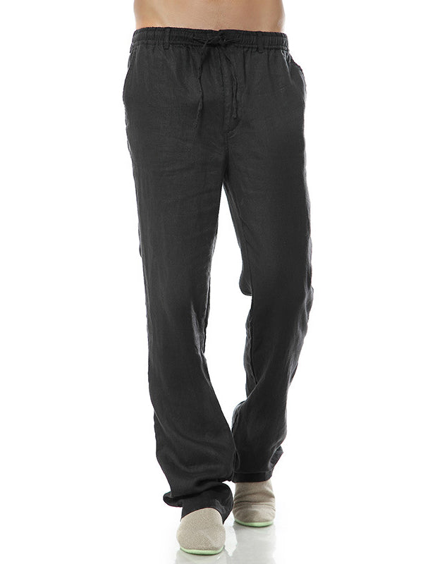 Men's Relaxed Fit 100% Linen Casual Pants
