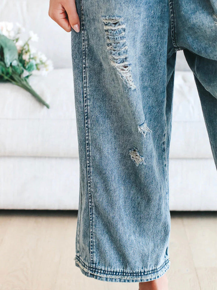 Riley | Løse, slitte denim-smekker for kvinner