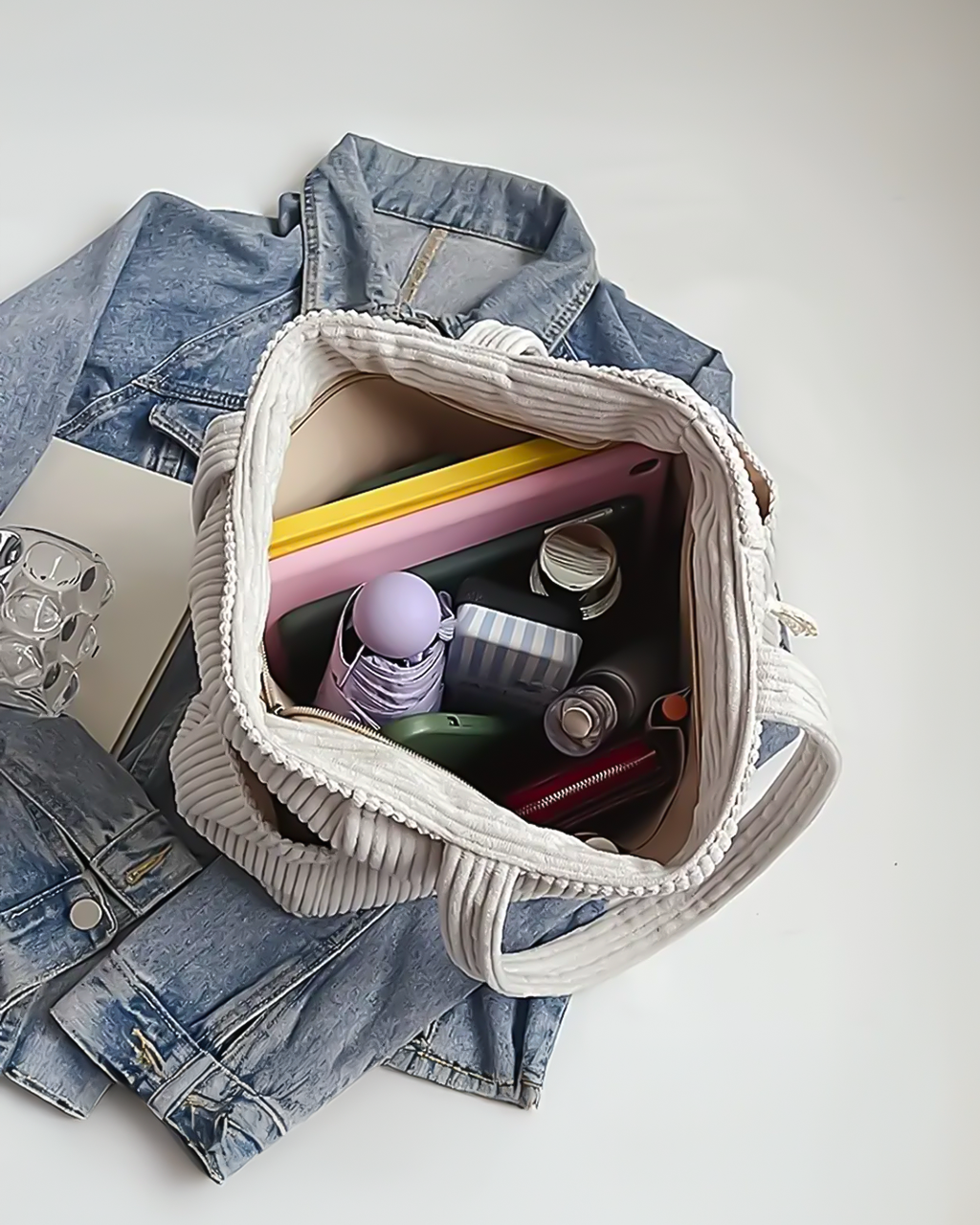 Women's Soft Everyday Tote Bag with Rope Detail