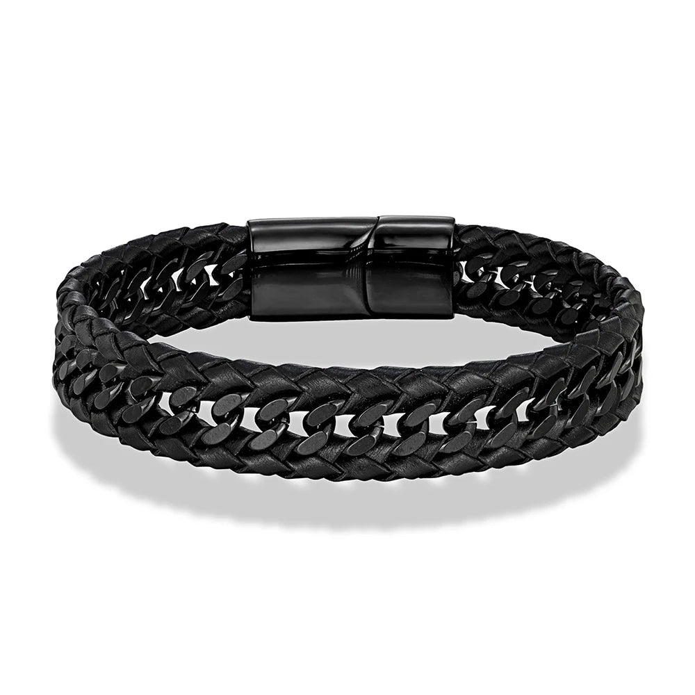 Dual-Layer Adjustable Bracelet Black